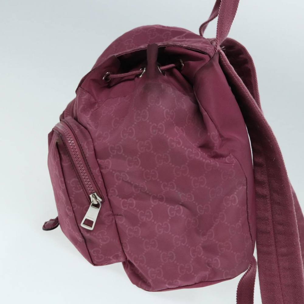 GUCCI GG Canvas Backpack Nylon Purple Silver 406361 Auth 86158 - Picture 3 of 16
